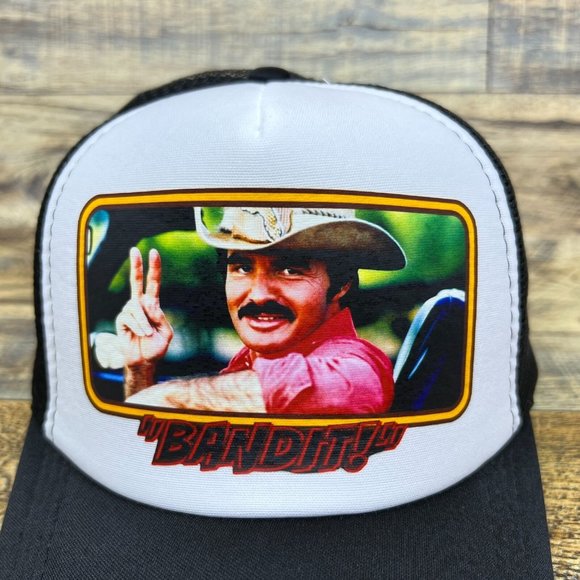 Smokey and the Bandit Mens Trucker Hat Black Snapback Burt Reynolds Ball Cap - Picture 3 of 8